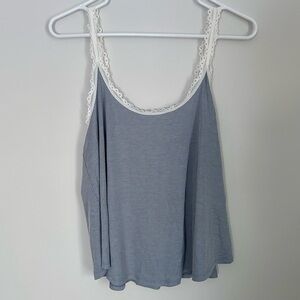Victoria's Secret Striped Blue Camisole with Lace